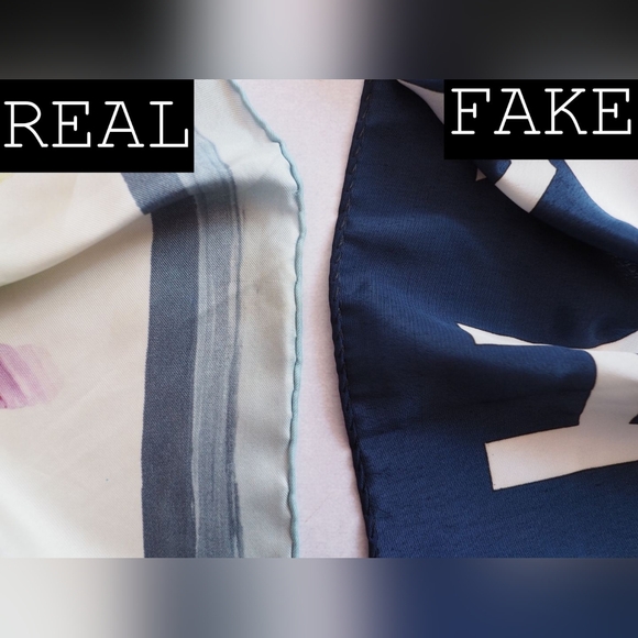 Authentic vs fake luxury scarves - Picture 2 of 7
